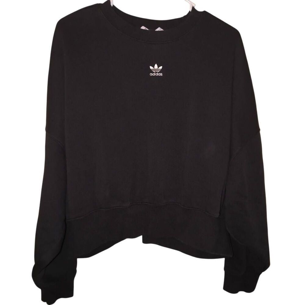 adidas Originals Women's Essentials Adicolor Crew Sweatshirt-Black Trifoil cropp